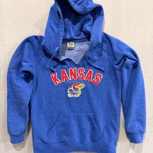 Kansas Jayhawks Blue Hoodie Sweatshirt Size Small